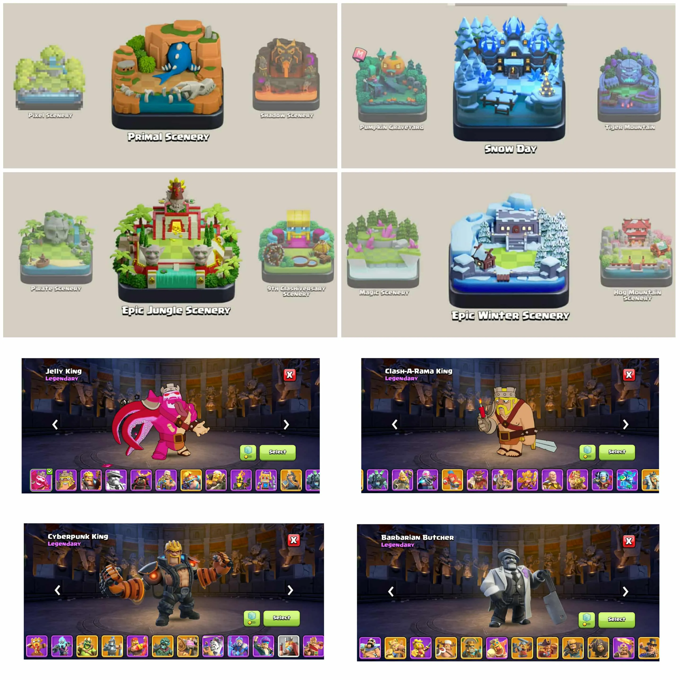 [200 Skins 56 Scenary]➤➤Th17 Almost All Skins Account➤➤Both Village Max➤➤14 Epic Equipment➤➤12800 Gems➤➤1147 Cwl Medals