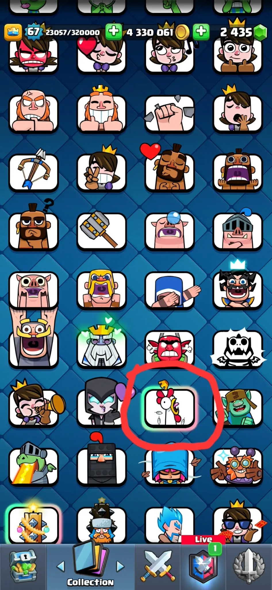 Rare 8 year badge➤➤Kt-15➤➤22 Demanding Evos➤➤Princess kissing➤➤Barb Statue➤➤All Cards Unlocked➤➤180 emotes➤➤Tower skins