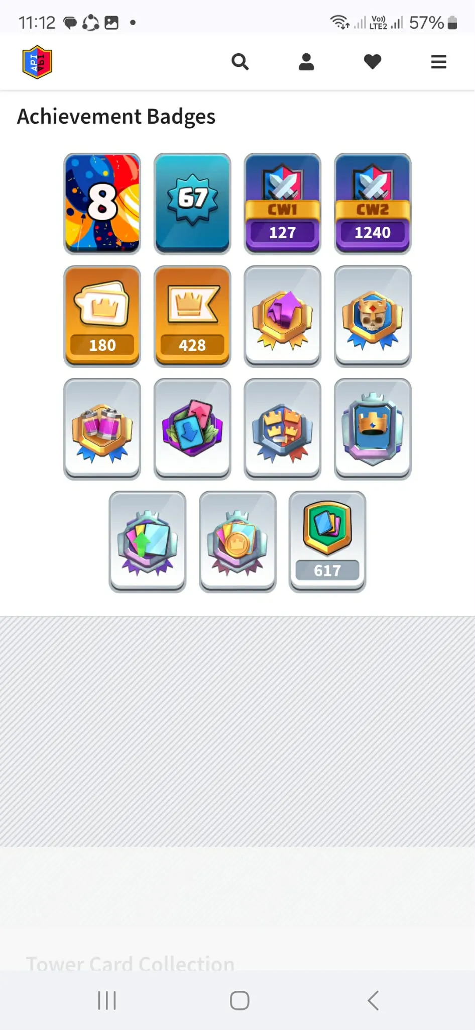 Rare 8 year badge➤➤Kt-15➤➤22 Demanding Evos➤➤Princess kissing➤➤Barb Statue➤➤All Cards Unlocked➤➤180 emotes➤➤Tower skins