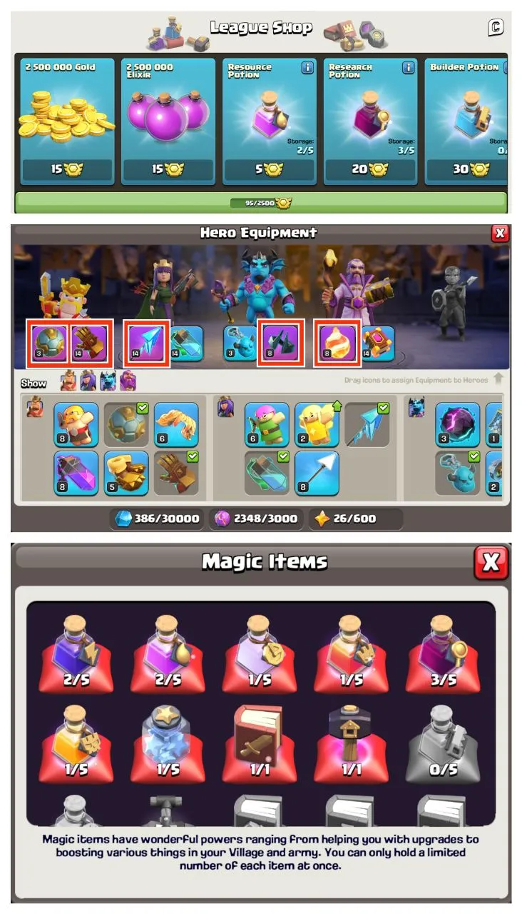 💥40% OFF SALE💥20,110+ GEMS 💎♨️ TH 12 PURE MAX 💧 4 EPIC EQUIPMENT { SB_03 , GG_14 , FA_14 , DC_08 , FB_08 } ❣️ FREE NC 💎 HEROES BK_58 , AQ_65 , MP_40 , GW_40 📛 OP MAGIC ITEMS ✴️ 609 RAID MEDALS 🌟 95 CWL MEDALS ✴️ LOT OF OBSTACLES ✨FAST DELIVERY📮