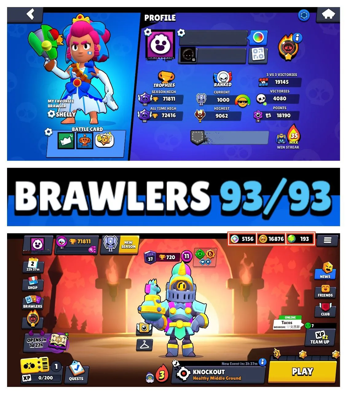 🔥MAX ACCOUNT 🍀RARE US ACCOUNT🍀💥35% OFF DEAL💥♨️ 71,800+ TROPHIES 🏆 38 MAX BRAWLER ⚡ 55 HYPERCHARGE 💥 120 NC 🔻 325 OP SKINS ❣️ 1023 TOTAL PINS 🍁 281 LEVEL 🔥 93 BRAWLER 💎 193 GEMS 💧 US LOCAL 🇺🇸 FAST DELIVERY🚚