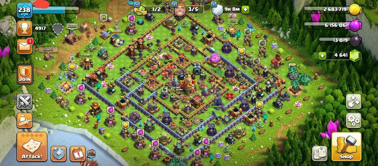 238 XP  | DECENT MAX TH16  | 4641 GEMS  | STACKED MAGIC ITEMS | SB-20 GG-23 FA-20 MM-7 LP-1 FB-14 RS-8 |  HEROES 87-95-34-14 | INSTANT DELIVERY