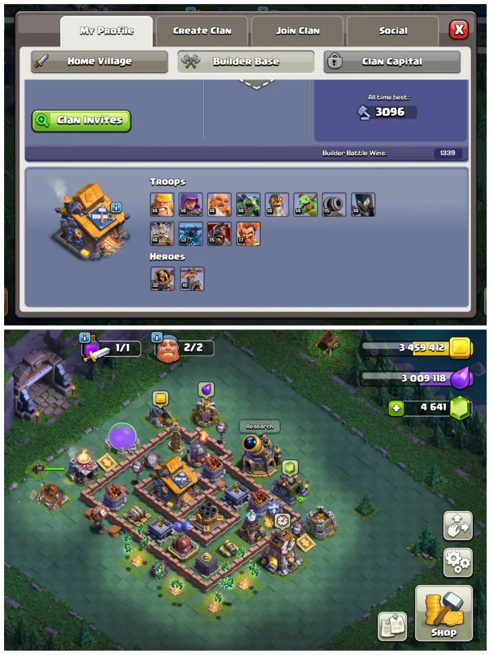 238 XP  | DECENT MAX TH16  | 4641 GEMS  | STACKED MAGIC ITEMS | SB-20 GG-23 FA-20 MM-7 LP-1 FB-14 RS-8 |  HEROES 87-95-34-14 | INSTANT DELIVERY