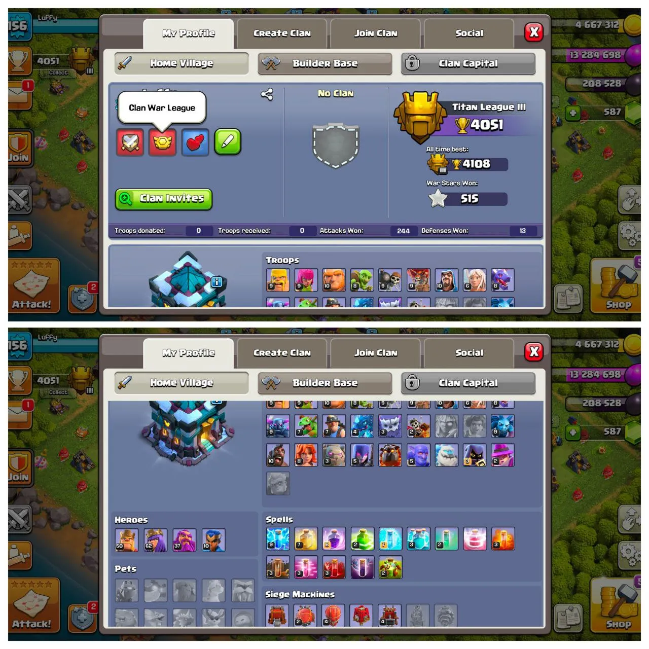 🛑MG🛑TH13 MAX WALLS | 50-62-37-10 HEROES | GG FA MM UNLOCKED | 7 HEROES SKINS | 1000 GEMS RENAME|INSTANT DELIVERY