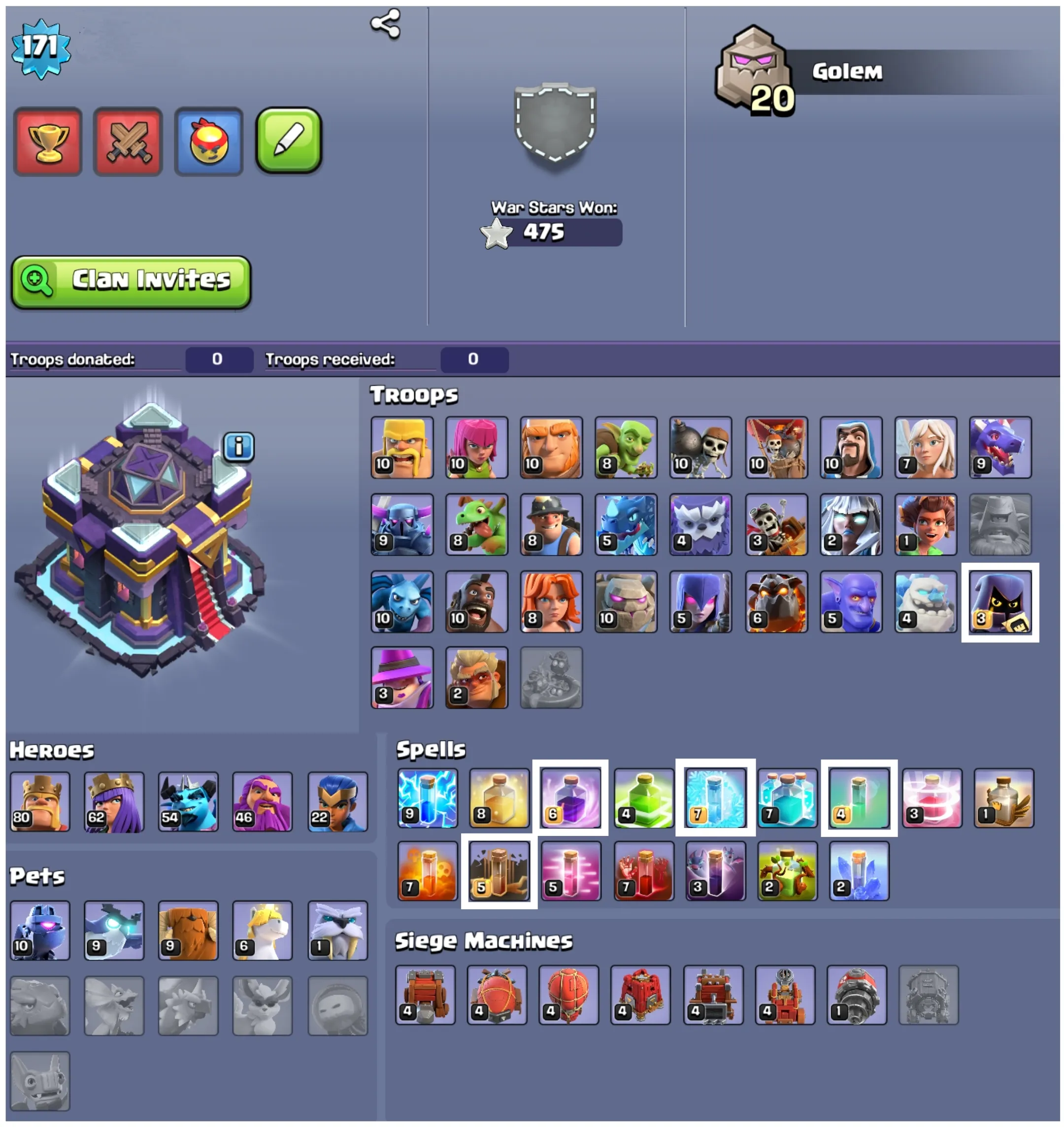 💥45% OFF SALE💥 4570+ GEMS 💎 23 MAX CARDS 🔺 13 EVO CARD 🔥 4 ELITE 🏆 9712 TROPHIES 🔻 20 ARENA LVL ✨ 14 KT LEVEL 💦 55 EMOTES ❤ 53 XP LEVEL 💢 4 YRS SPECIAL AND COOL BADGES 🧣 121 CARDS 🔥 FAST DELIVERY 🚚