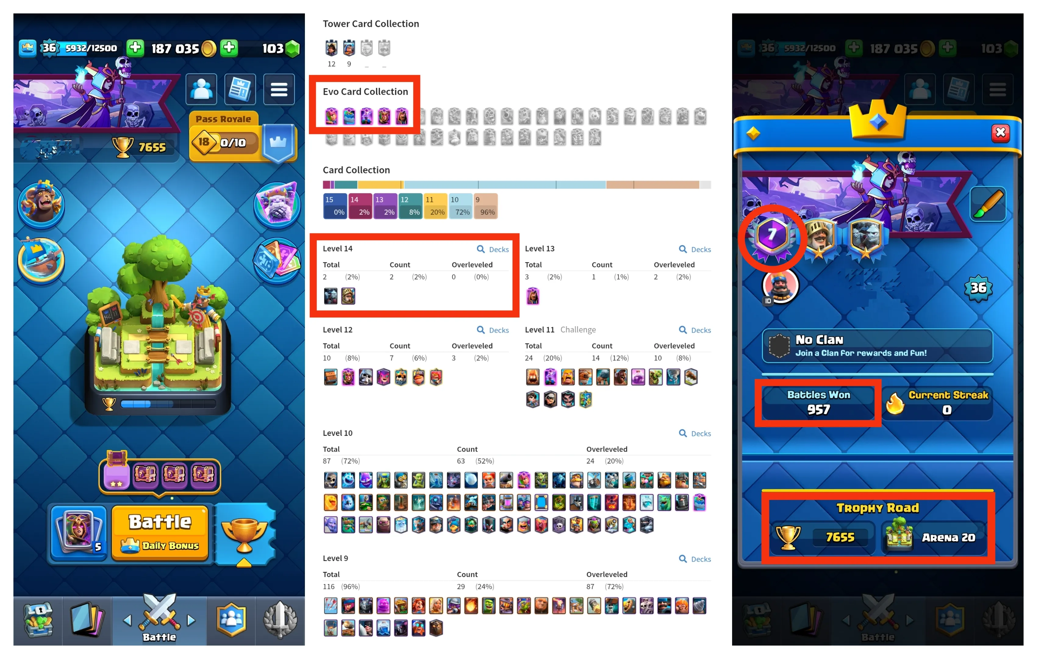 💥45% OFF SALE💥 2 MAX CARDS 💫 5 EVO CARD 🏆 7655 TROPHIES 🌟 20 ARENA LVL ☄️ 12 KT LEVEL 💥 24 EMOTES 🌟 36 XP LEVEL 💢 7 YRS SPECIAL AND COOL BADGES 🧣 117 CARDS 🔥 FAST DELIVERY 🚚 #KB