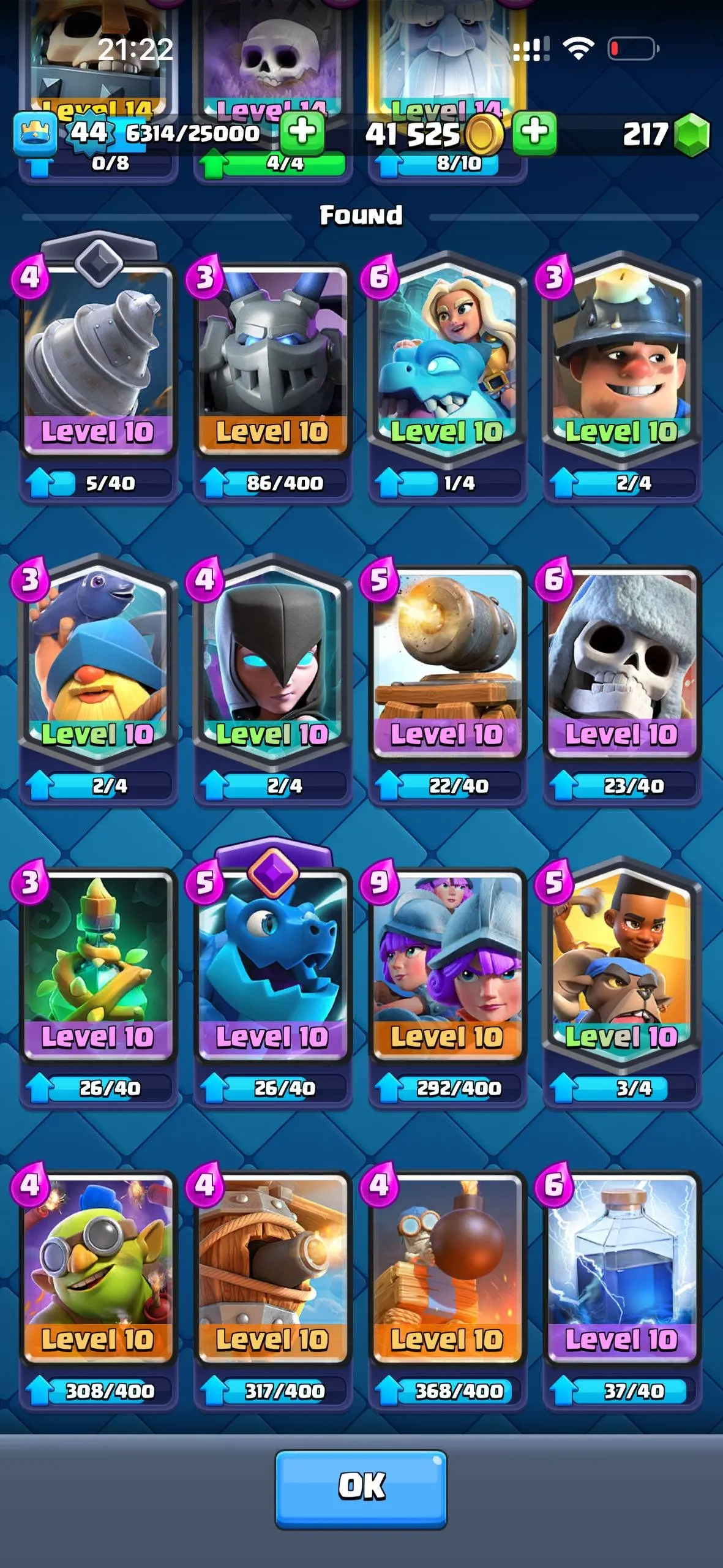 CR473 //21 Arena | 9 Evolutions | 51 Emotes | Level 44 | 119 Cards
