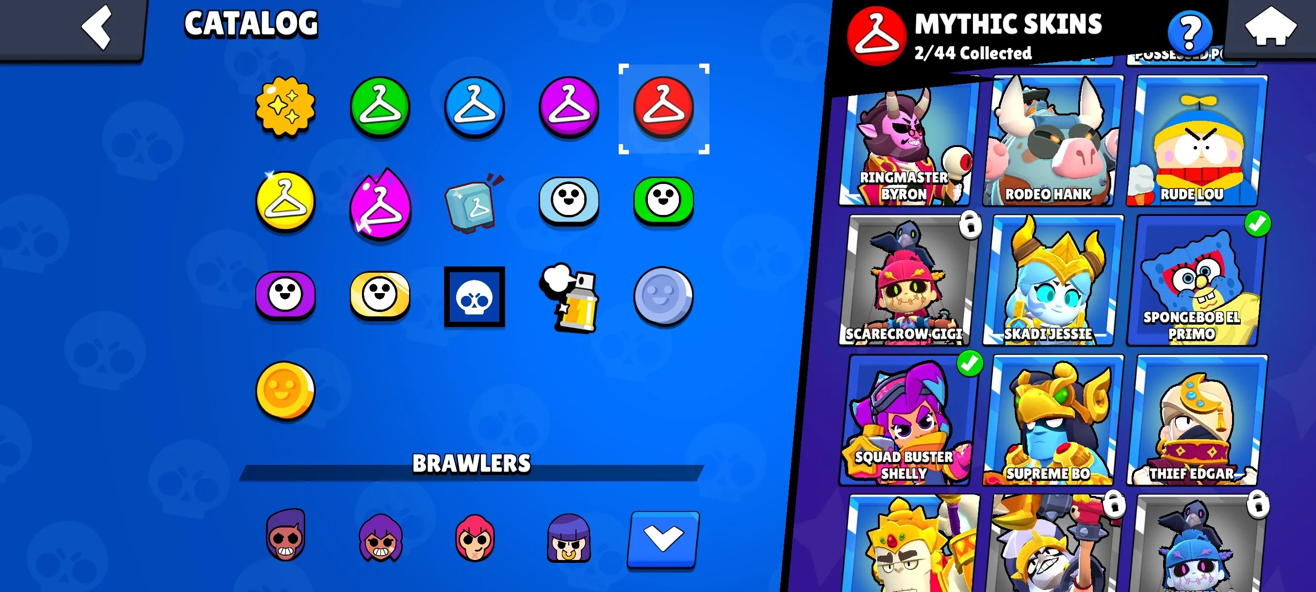 BS1868 //23157 Trophies 74 of 97 Brawlers star 138 Skins star 2 Hypercharge Skins Godzilla Buzz Mecha Piper Sovereign Rico