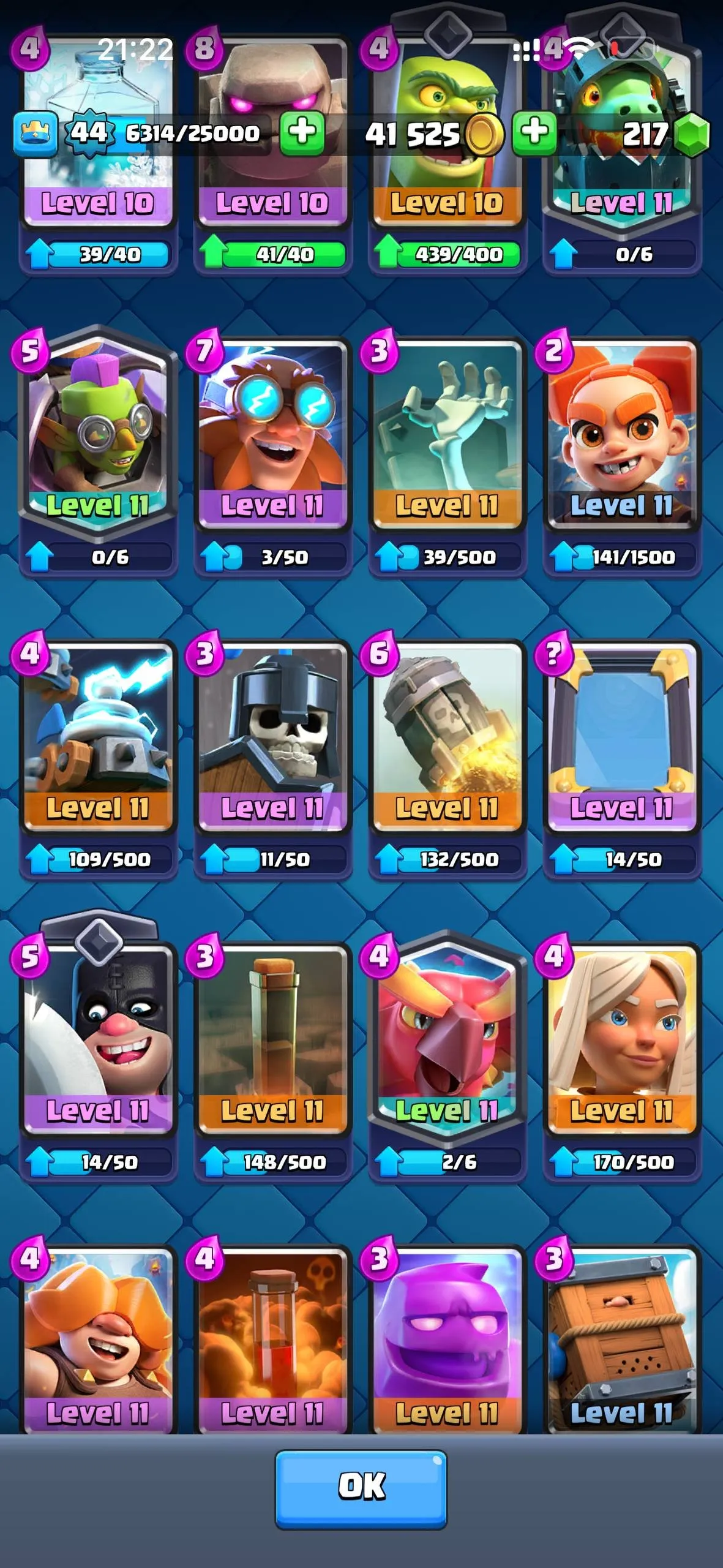 CR473 //21 Arena | 9 Evolutions | 51 Emotes | Level 44 | 119 Cards