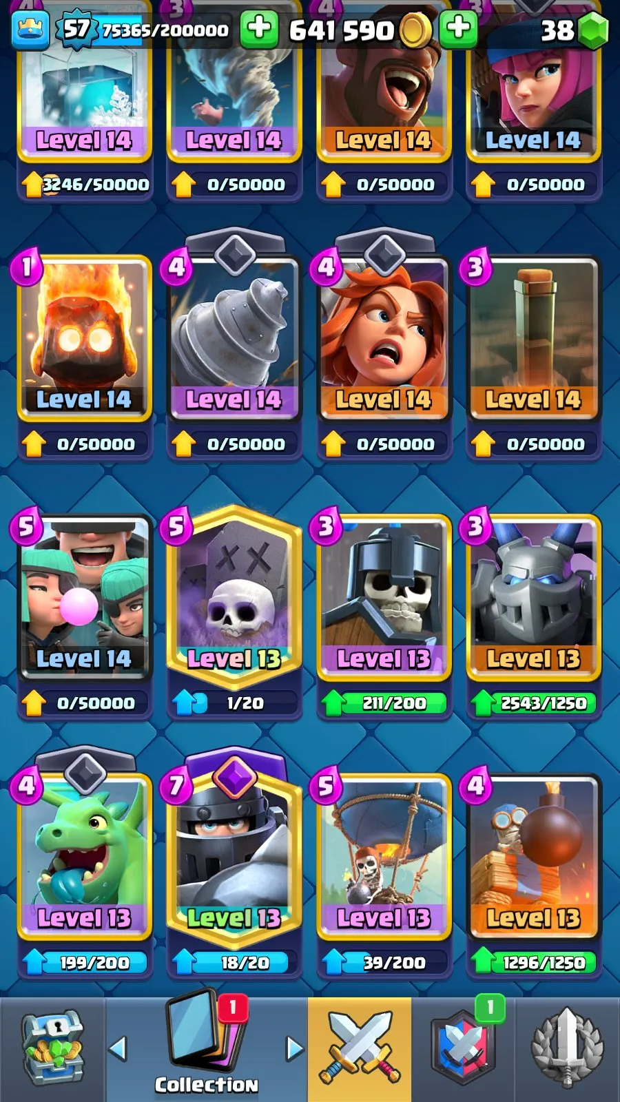 CR4991 //Elite Maxed Cards, Custom Banner, 15,000 Trophies, 57 King Level, Unique Emotes, 43 Emotes, Full Clan Leadership, 31 Banner Decorations, All Elite Cards Unlocked, All Cards Unlocked