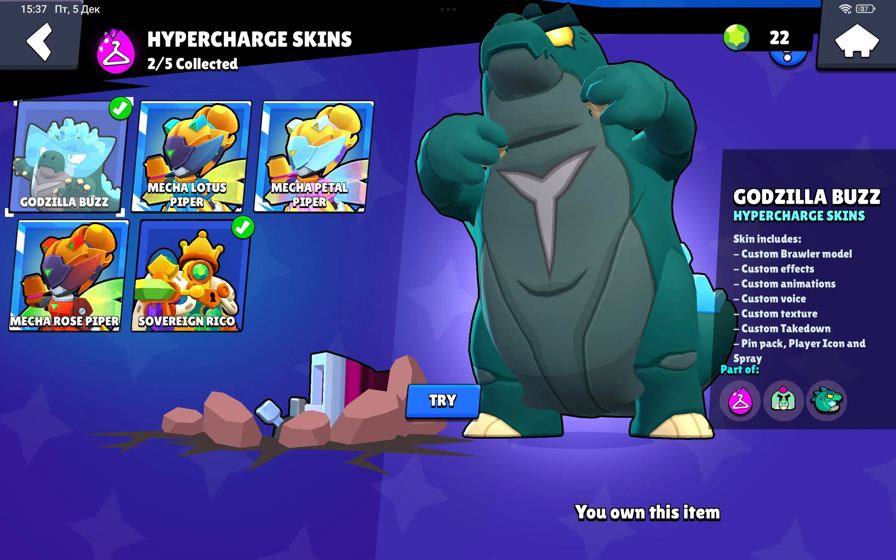 BS1763 //Hypercharge Godzilla Buzz, Mecha Lotus Piper, Mecha Petal Piper, Sovereign Rico, Squad Buster Shelly, Dark Chester, Balloon Sally, Crazy Clown Carl