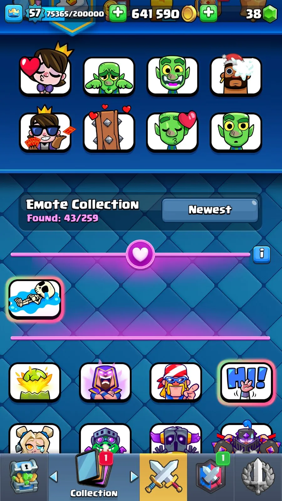 CR4991 //Elite Maxed Cards, Custom Banner, 15,000 Trophies, 57 King Level, Unique Emotes, 43 Emotes, Full Clan Leadership, 31 Banner Decorations, All Elite Cards Unlocked, All Cards Unlocked