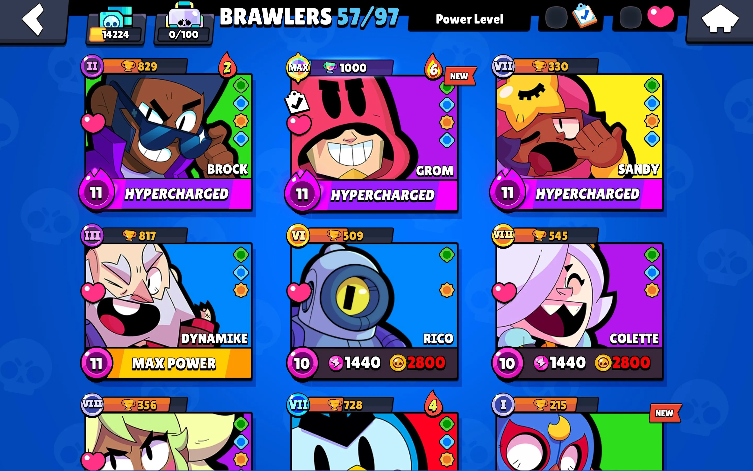 BS1762 //Hyper Zeus Brock Cursed Kenji Balloon Sally Alleycat Bull Scratcher Poco 14k Trophies 57 Brawlers 79 Skins 21 Hyper