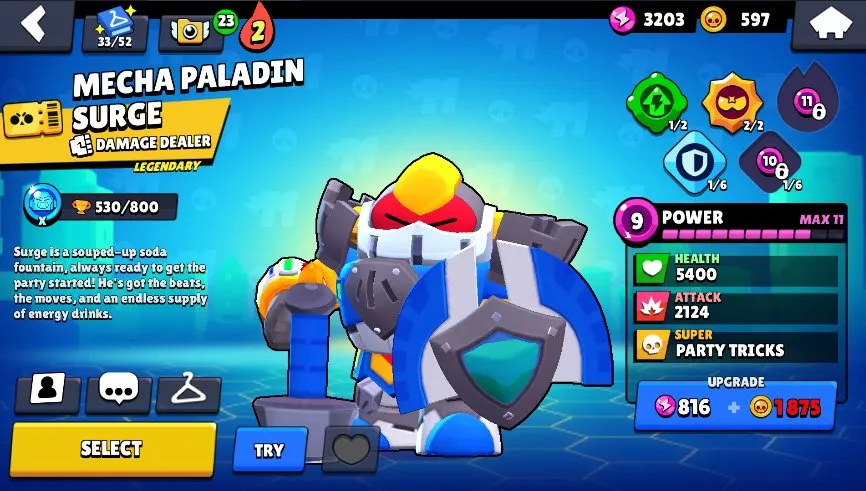 BS1697 //Mecha Paladin Surge, Trixie Colette, Santa Mike, Dumpling Darryl, Rare Old BP Skins