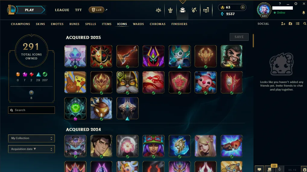 🏆 EUNE New Season⌛ Gold 1 🚀  level 682⌛Full Champ 💯204 SKIN  ❤️ Recovery Info ✅ 