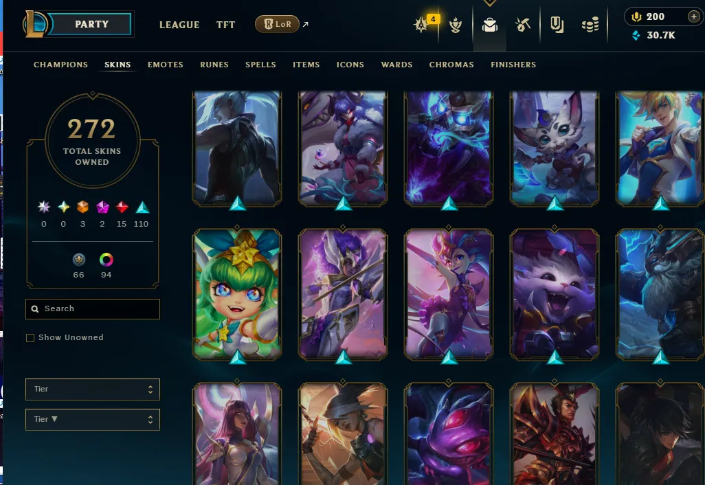 👑(EUW)PLA4 97LP (SUPER HIGH ELO) 🚀272 SKIN
