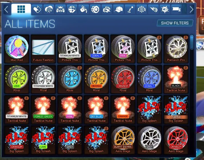 RL840 //LUXURY ACC TW Octane, Fennec, Titanium White Apex, 497 Chests, Fire God, Trigon, Hellfire, Dueling Dragons, Shattered, Mainframe, Draco, Zomba, Equalizer, Looper Wheels