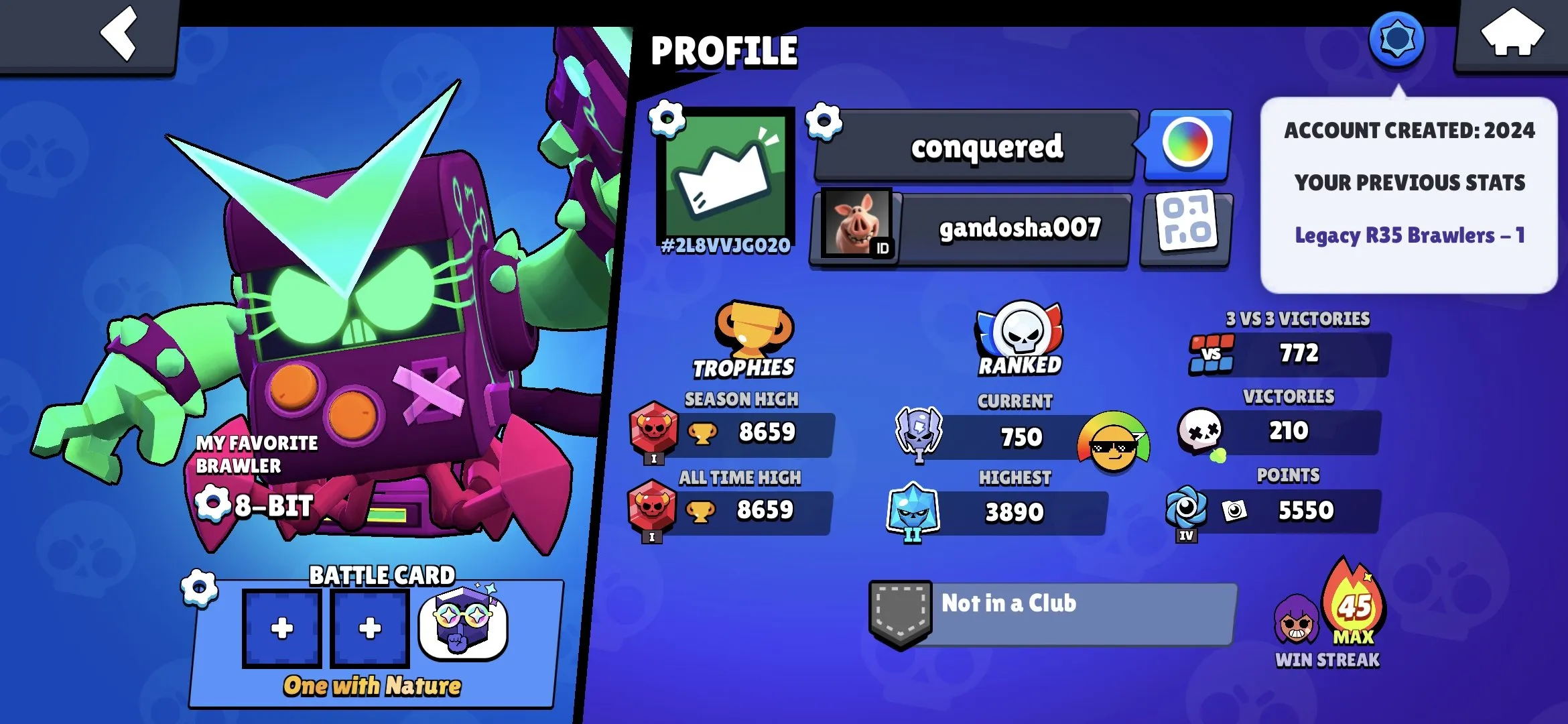 BS1652 //Maleficent Colette | Antivirus 8-Bit | Legendary Antivirus 8-Bit Skin | 8659 Trophies | 44 Brawlers