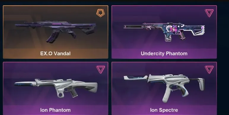 V72 //5 Skins - EX.O Vandal - Ion Phantom - Undercity Phantom - Ion Spectre - Overlay Sheriff