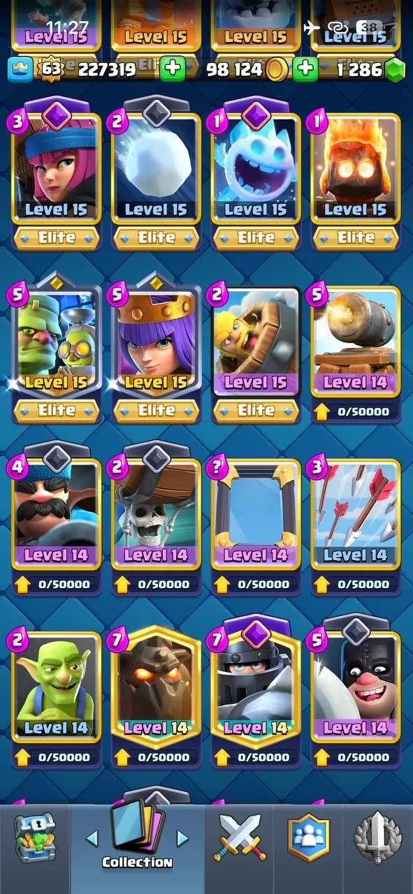 CR446 //Level 63 | 42 Elite | 18 Evo | 42 Level 14 | 123 Emotes | All Magi