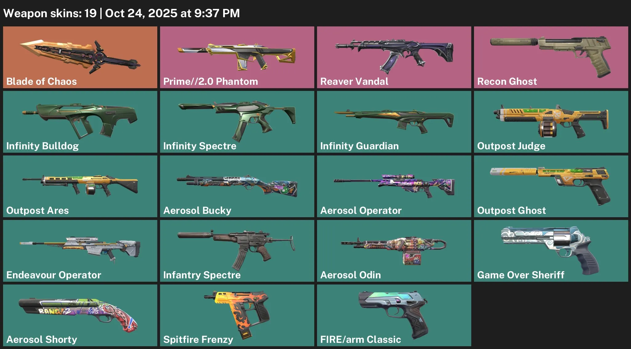 V48 //Blade of Chaos, Prime 2.0 Phantom, Reaver Vandal, Recon Ghost, 19 Weapon Skins, 11 Agents, EU, Silver 2