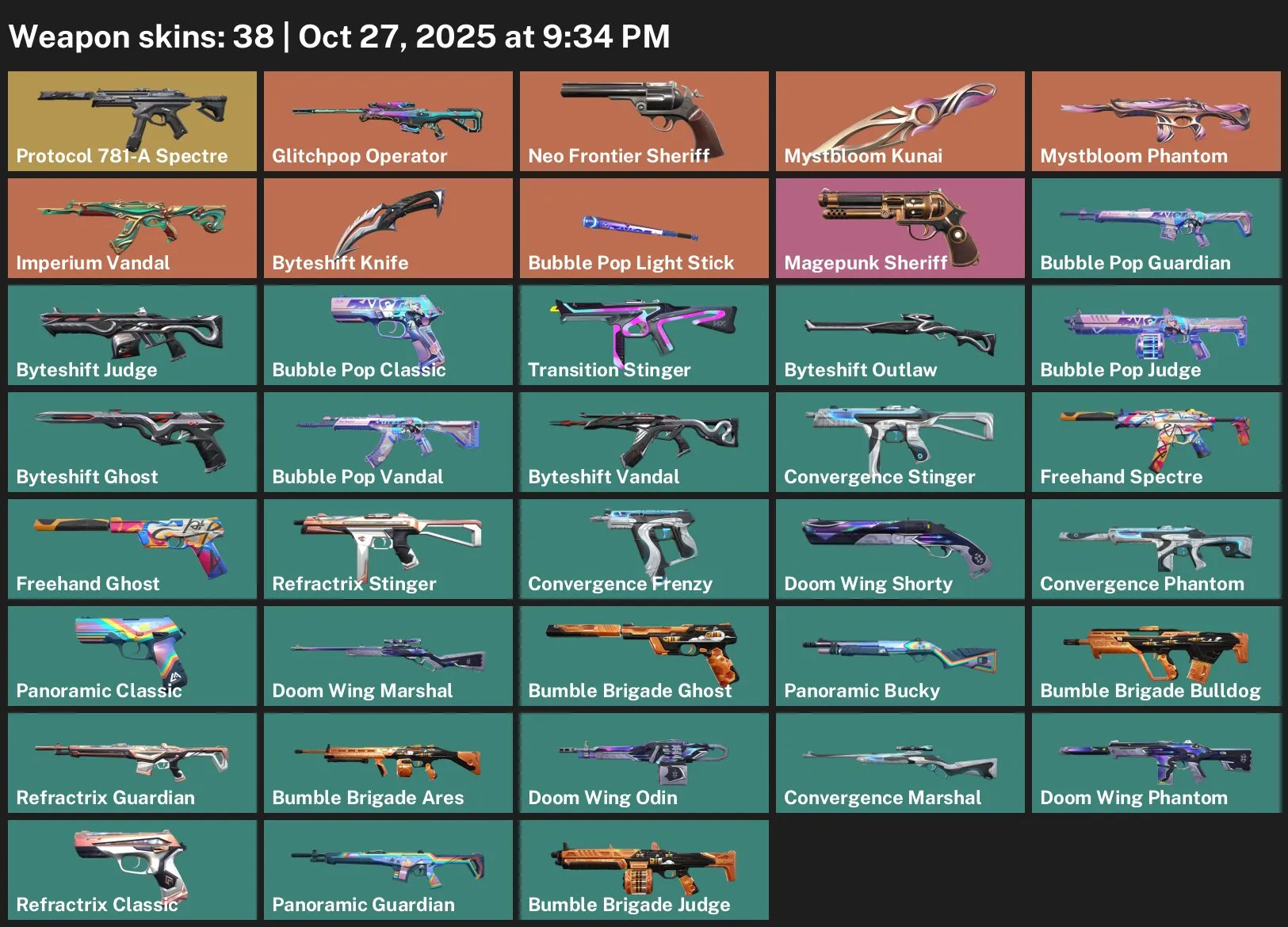 V52 //38 Skins, 22 Agents, Level 89, 3 Knives (Mystbloom Kunai, Byteshift Knife, Neo Frontier Sheriff), Imperium Vandal, Glitchpop Operator, Platinum 1