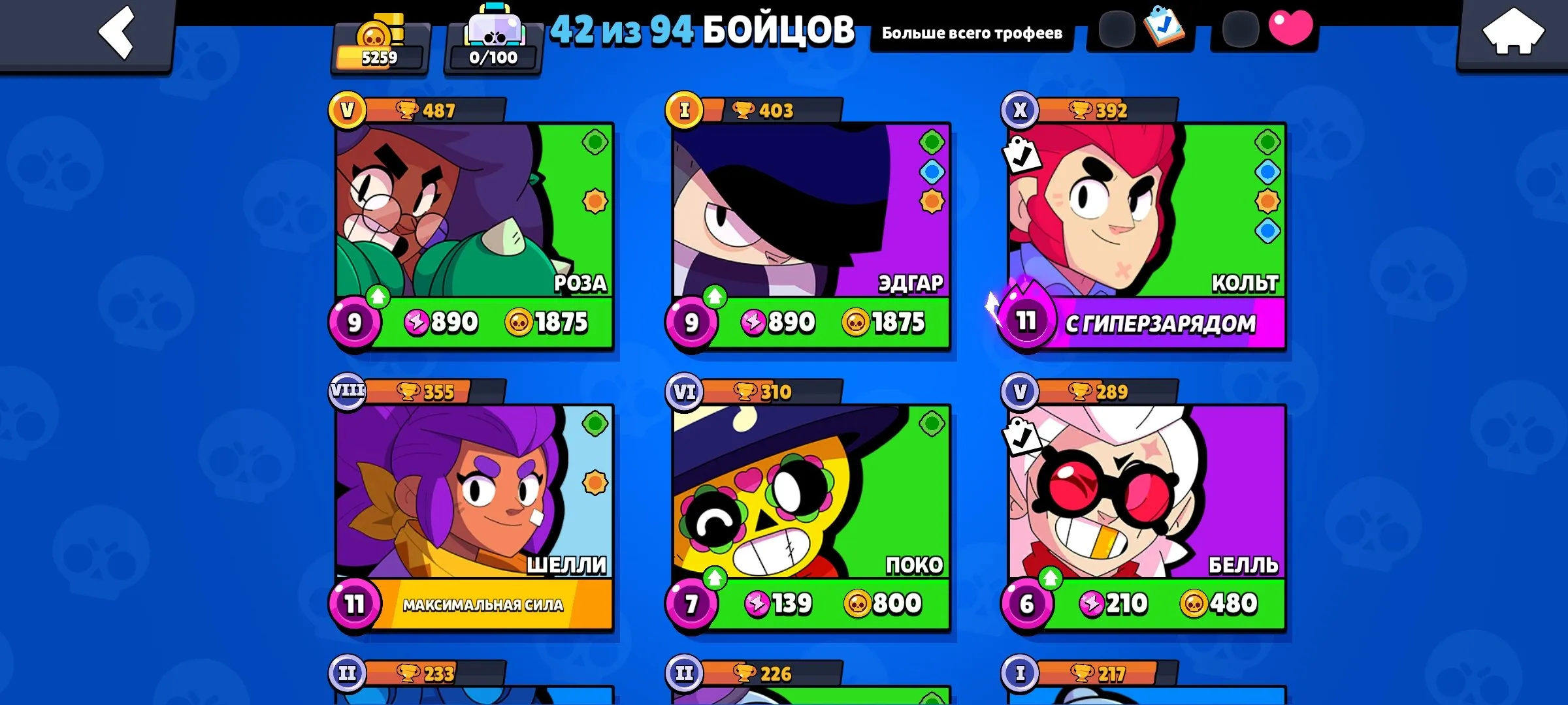 BS1673 //Maxed Crow With 4 Skins, Legendary Volt Lighter and Mecha Colt, 42 Fighters, 5250 Trophies