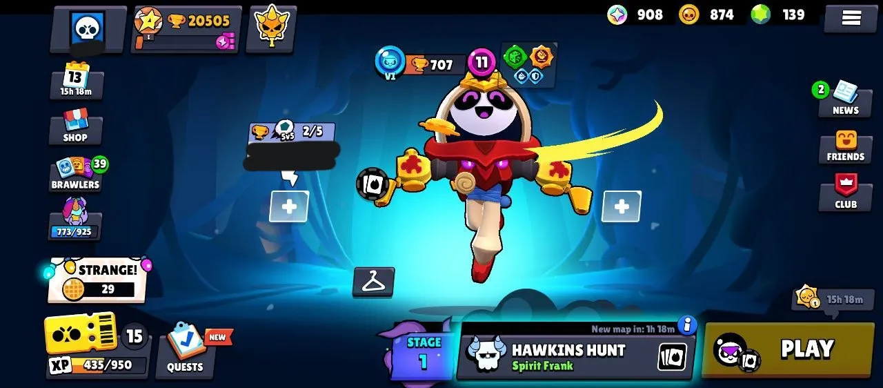 BS18714 //20K Trophies 63 Brawlers Rider Stu 100+ Skins 5K Blings 42 Gems Lv11 Brawlers Hypercharges Legend 1 Peak (130 chars)