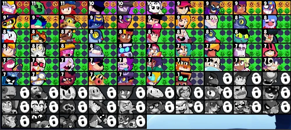 BS1832 //44 rare skins Robomike Fenrir Buzz Dancer Shelly many rank 30 plus brawlers 29914 trophies 56 brawlers strong gadgets and star powers