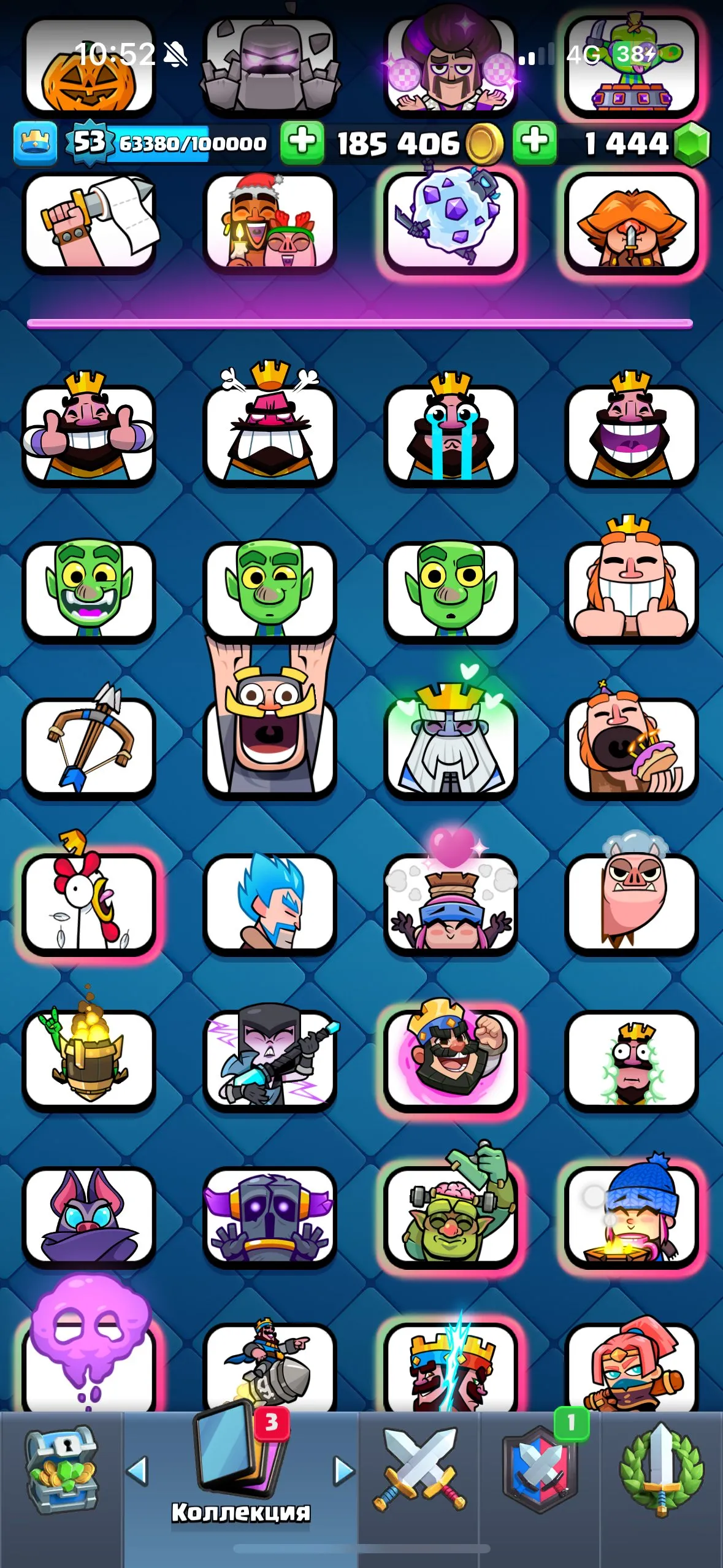 CR489 //Top 9000 Trophies Account – 7 Cards Level 15, 13 Cards Level 14, 8 Evolutions, 18 Legendary, 119 Cards Unlocked, 57 Emotes, Name Change Availabl