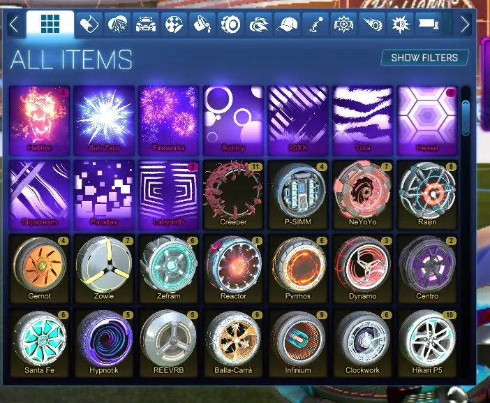 RL840 //LUXURY ACC TW Octane, Fennec, Titanium White Apex, 497 Chests, Fire God, Trigon, Hellfire, Dueling Dragons, Shattered, Mainframe, Draco, Zomba, Equalizer, Looper Wheels