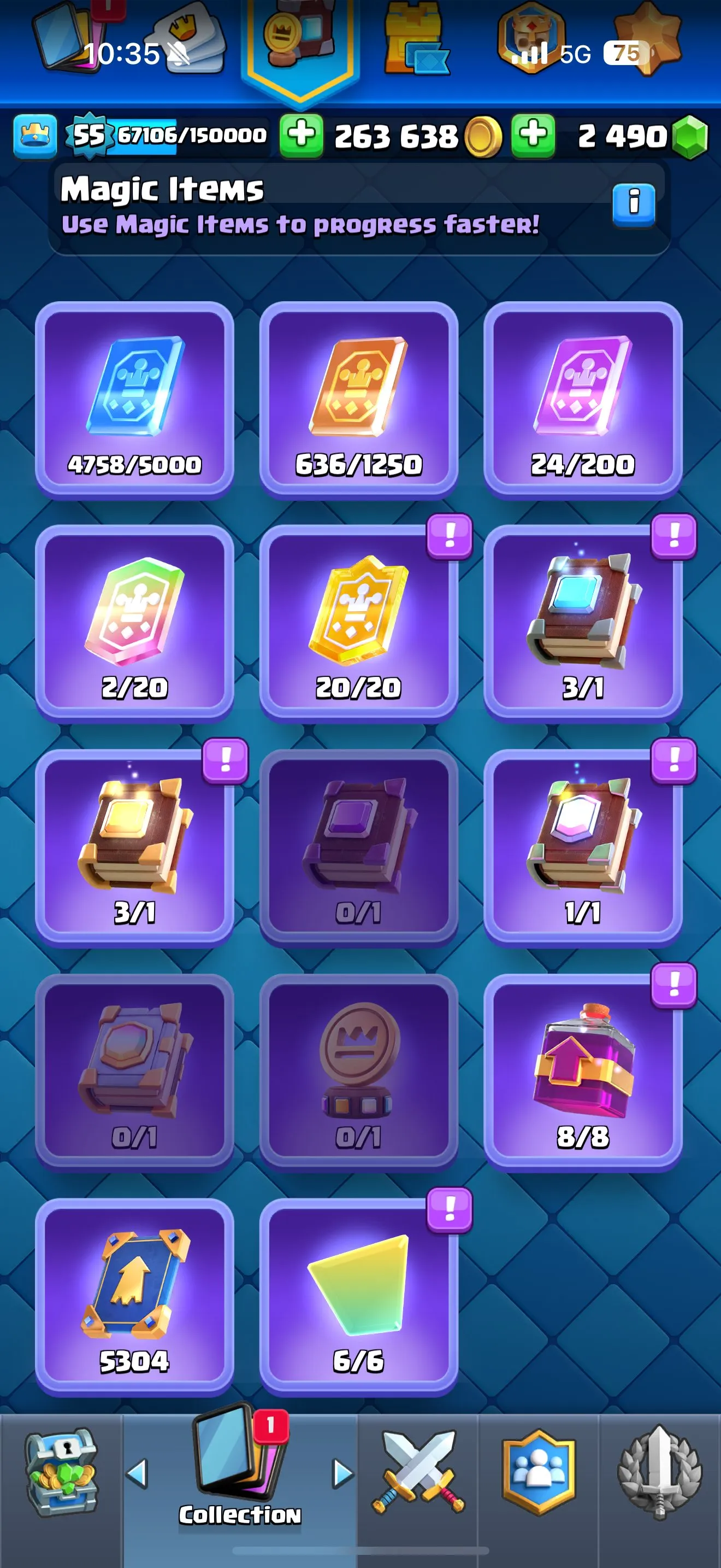 CR482 //LV55 10000 Trophies | Graveyard Deck | 12 Evolution Cards | 6 Shard Evo | 10 Level 15 Cards | 14 Level 14 Cards | Name Change Available