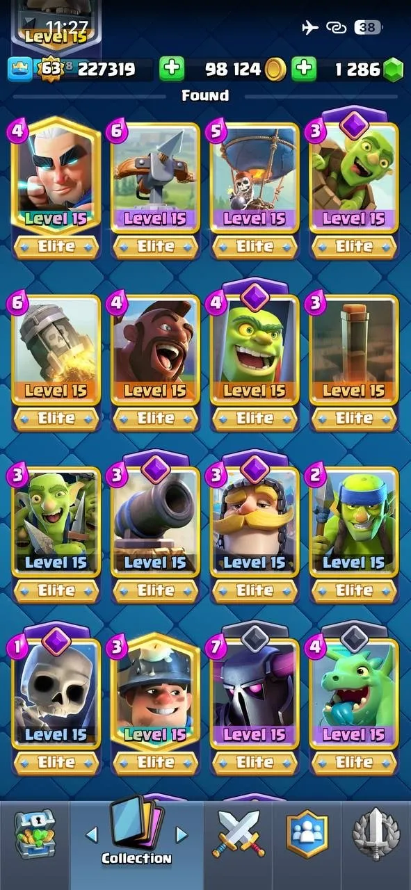 CR446 //Level 63 | 42 Elite | 18 Evo | 42 Level 14 | 123 Emotes | All Magi