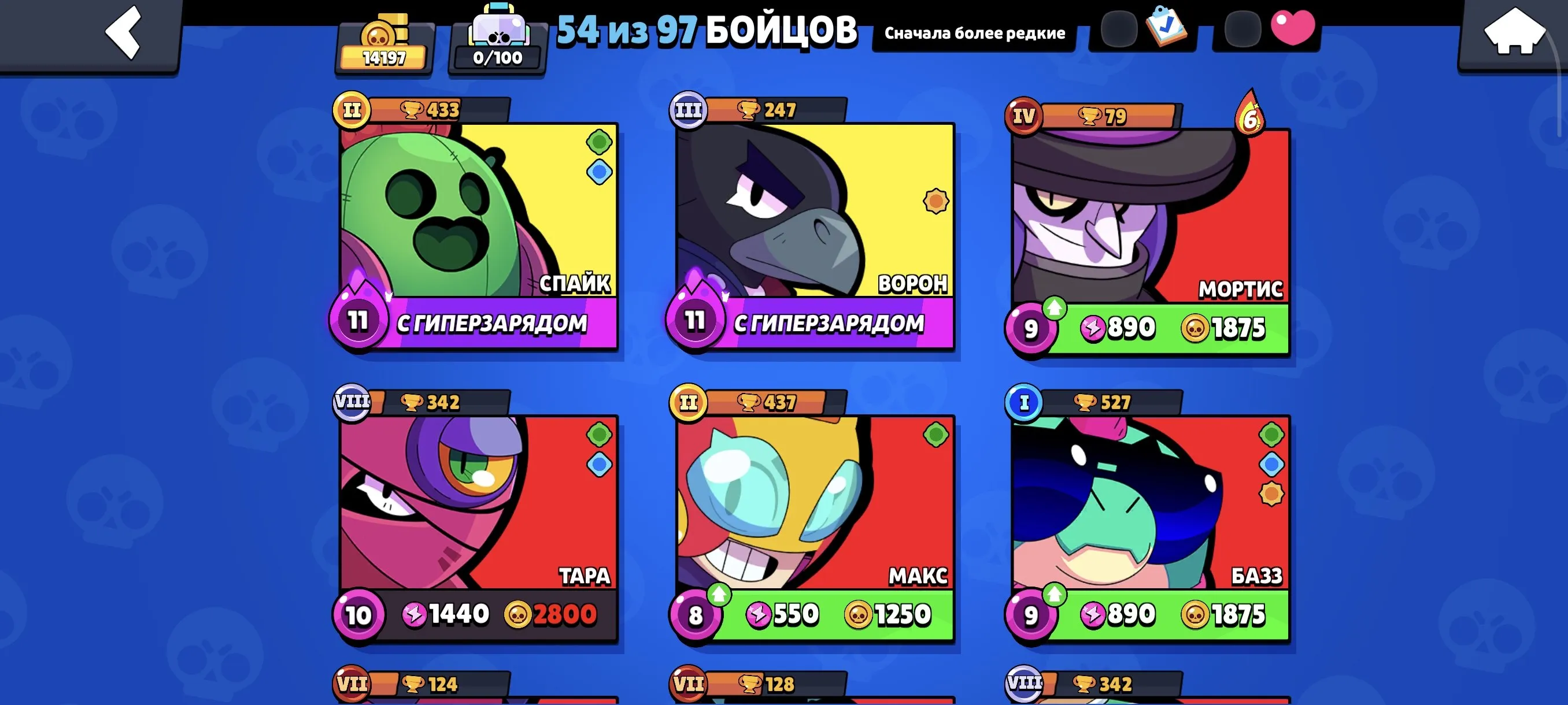 BS1717 //14k trophies 54 brawlers 2 legendary 2 hypercharge