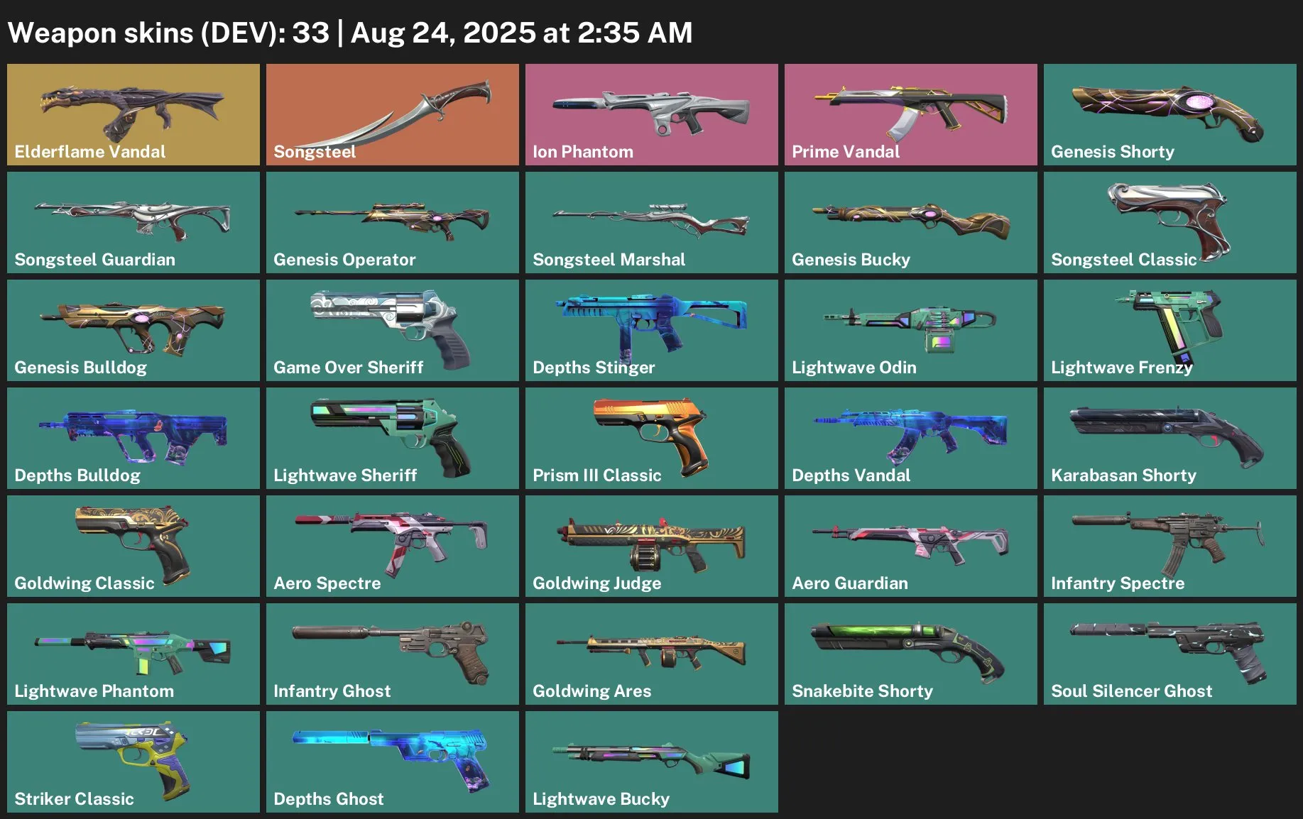 V58 //Elderflame Vandal, Songsteel, Ion Phantom, Prime Vandal, Genesis Shorty | 33 Skins | 22 Agents | EU | Level 165