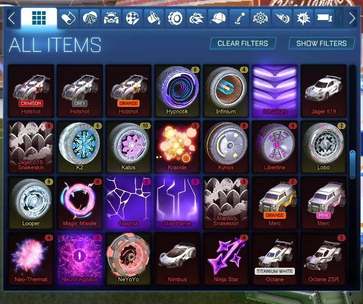RL839 //TW Octane, Fennec, 49 Black Markets, Draco, Dueling Dragons, Heatwave, Mainframe, 30+ Painted Cars