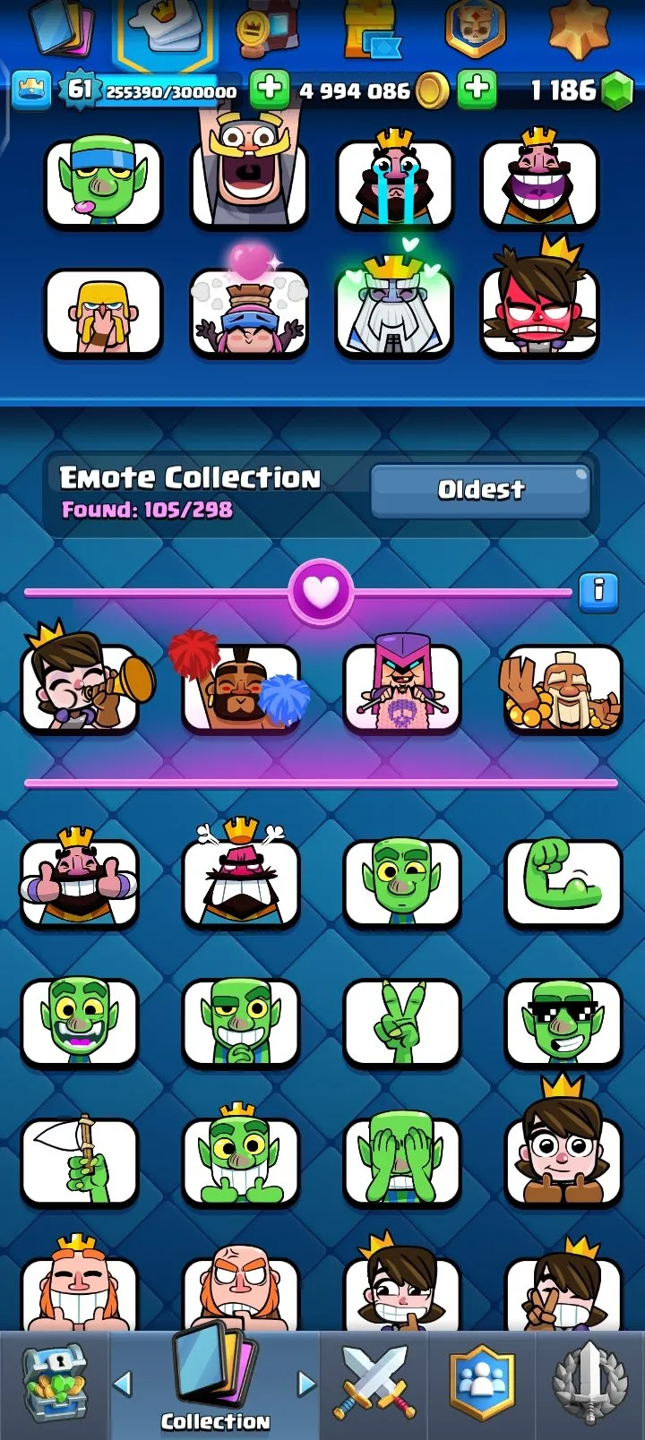 CR453 //Level 61, King Tower 15, 18 Evolution Cards, 28 Elite Cards, 99 Max Cards, 12000 Trophies, All 121 Cards Unlocked, 1019 Gems