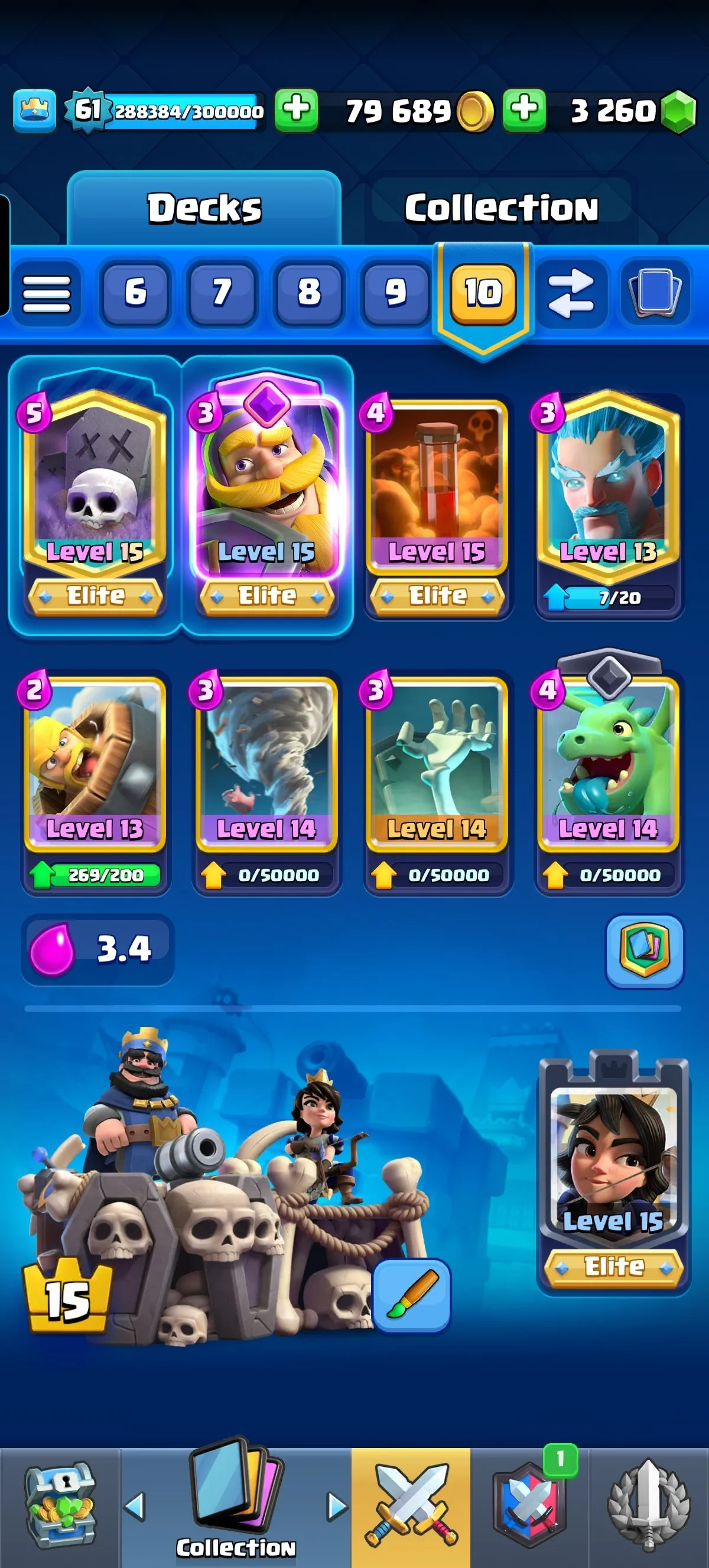 CR450 //KT 15, Rarest Emotes, 21 Evolution Cards, 32x Level 15 Cards, 61x Level 14 Cards, 3.2k Gems, Name Change