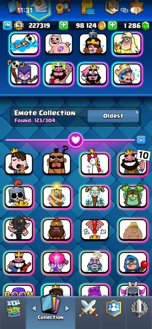 CR446 //Level 63 | 42 Elite | 18 Evo | 42 Level 14 | 123 Emotes | All Magi