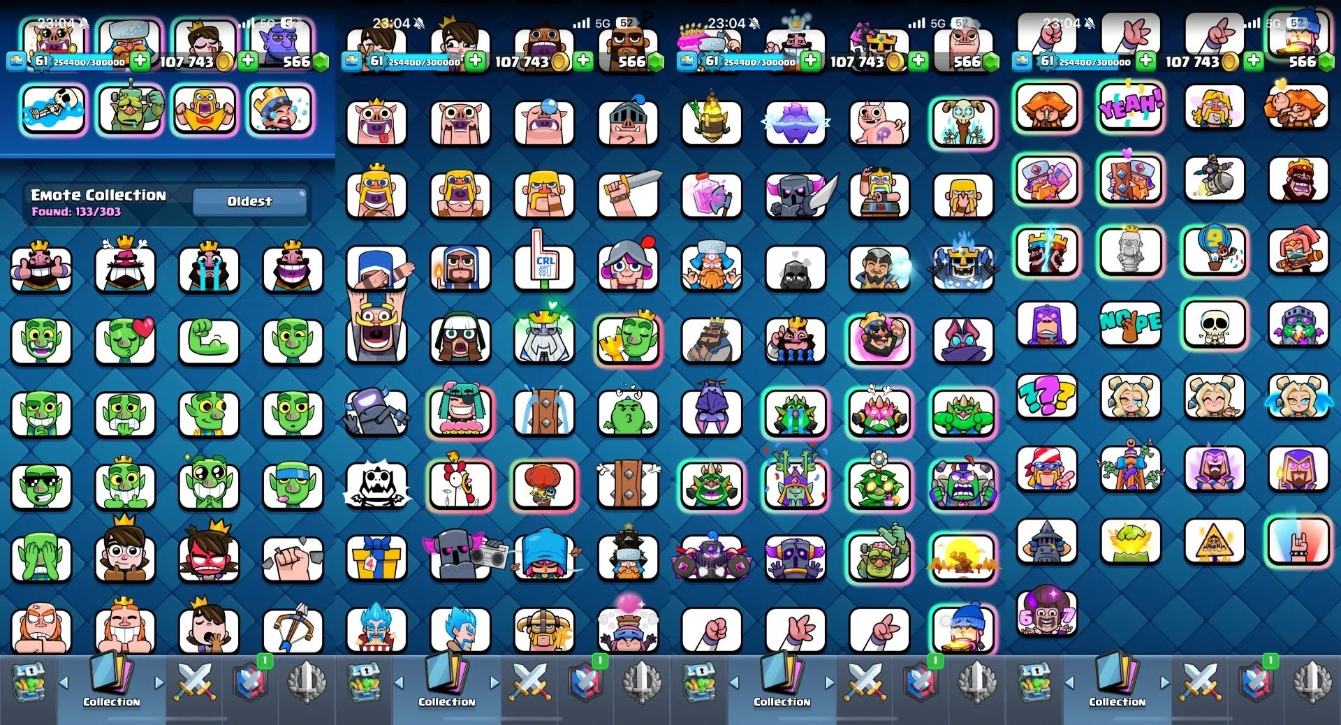 CR444 //10000 Trophies | Level 61 | 21 Evolution Cards | 4 Max Champion Cards | 34 LV15 Cards | 36 LV14 Cards | 3 Evolution Shards | No Name Change | 24 Arena | 120 Cards | 21 Legendary Cards