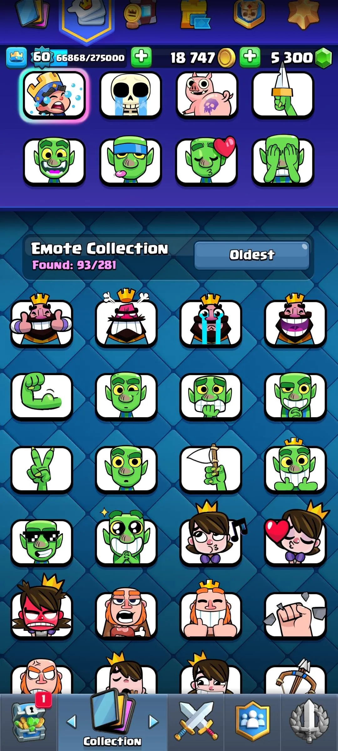 CR449 //Level 60 | 21 Evolution | 23 Elite | 71 Max Cards | 5k+ Gems | 93 Emotes | 11k+ Trophies | Name Change Available