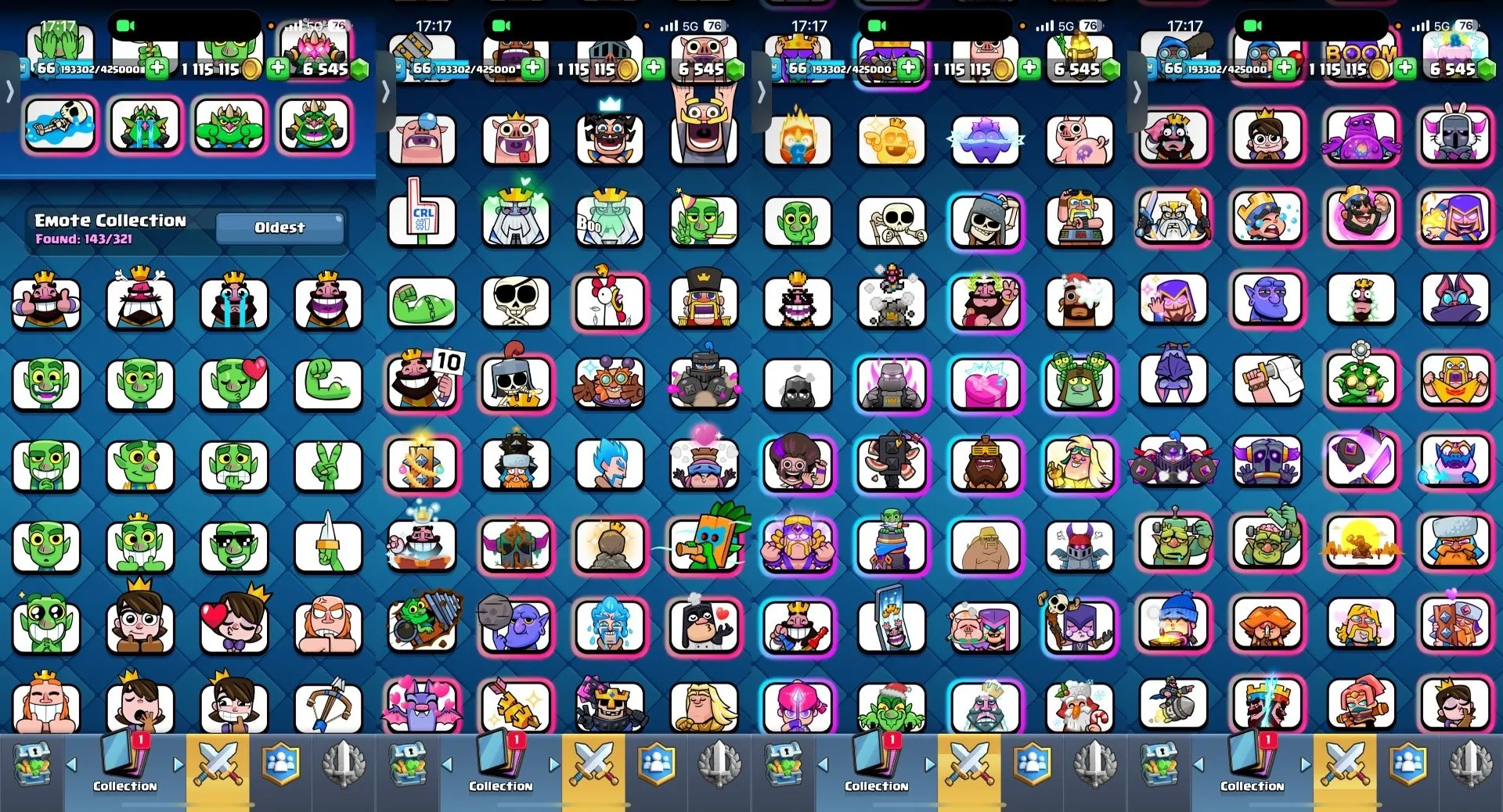 CR432 //CR495 Account with 21 EVO Legendary Cards, 65 LV15 Card Skins, 6.5K Gems, Level 66 with 10,000 Trophies, 29 Tower Skins, and Name Change