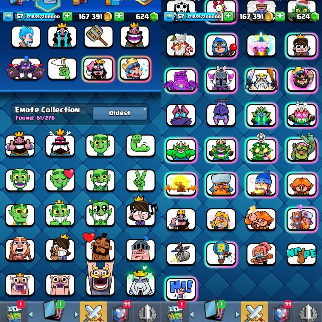 CR460 // 8600 Trophies | Level 57 | 20 Evolution Cards | 9 Tower Skins | 14 Cards Level 15 | 44 Cards Level 14 | 21 Legendary Cards | 61 Emotes | No Name Change