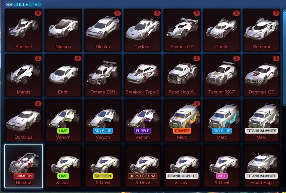 RL846 //Dominus, Endo, 400+ Black Market/Exotic/Import Items, Painted Cars and Decals
