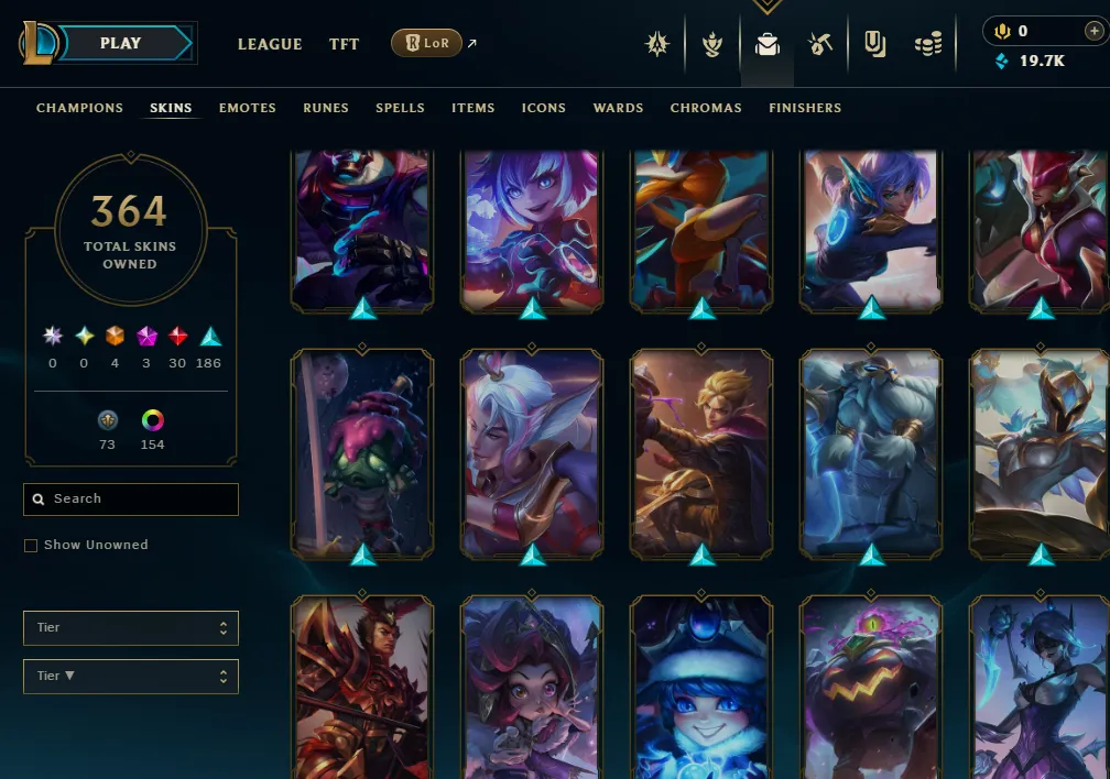👑(EUW) EMERALD II (LAST SEASON) 🚀364 SKIN