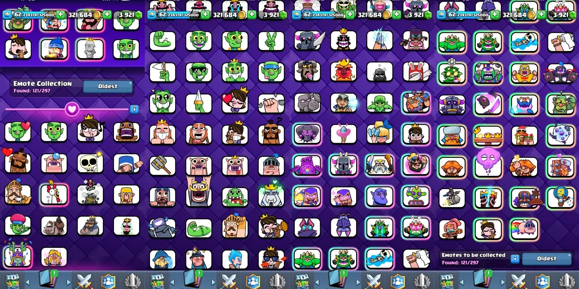 CR434 //9500 Trophies | Level 62 | 30 Evolution Cards | Pass Royale | Full Books | 3921 Gems | 39 Level 15 Cards | 41 Level 14 Cards | Arena 24 | 121 Emotes | Tower Skins Collection