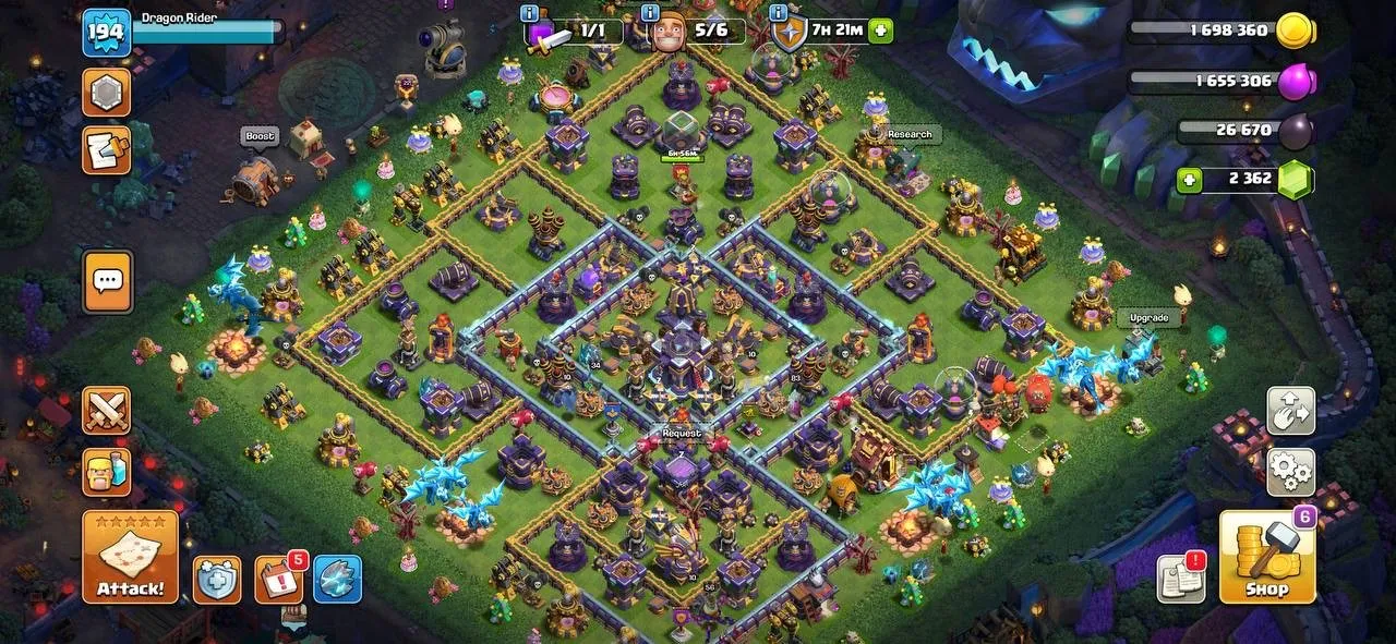 CR436 //Max Level 64, 49 Elite Cards, 24 Evolutions, 183 Emotes, 18 Unique Towers, Max TH15 Clash Village, 121 Unlocked Cards, 67 Level 14 Cards