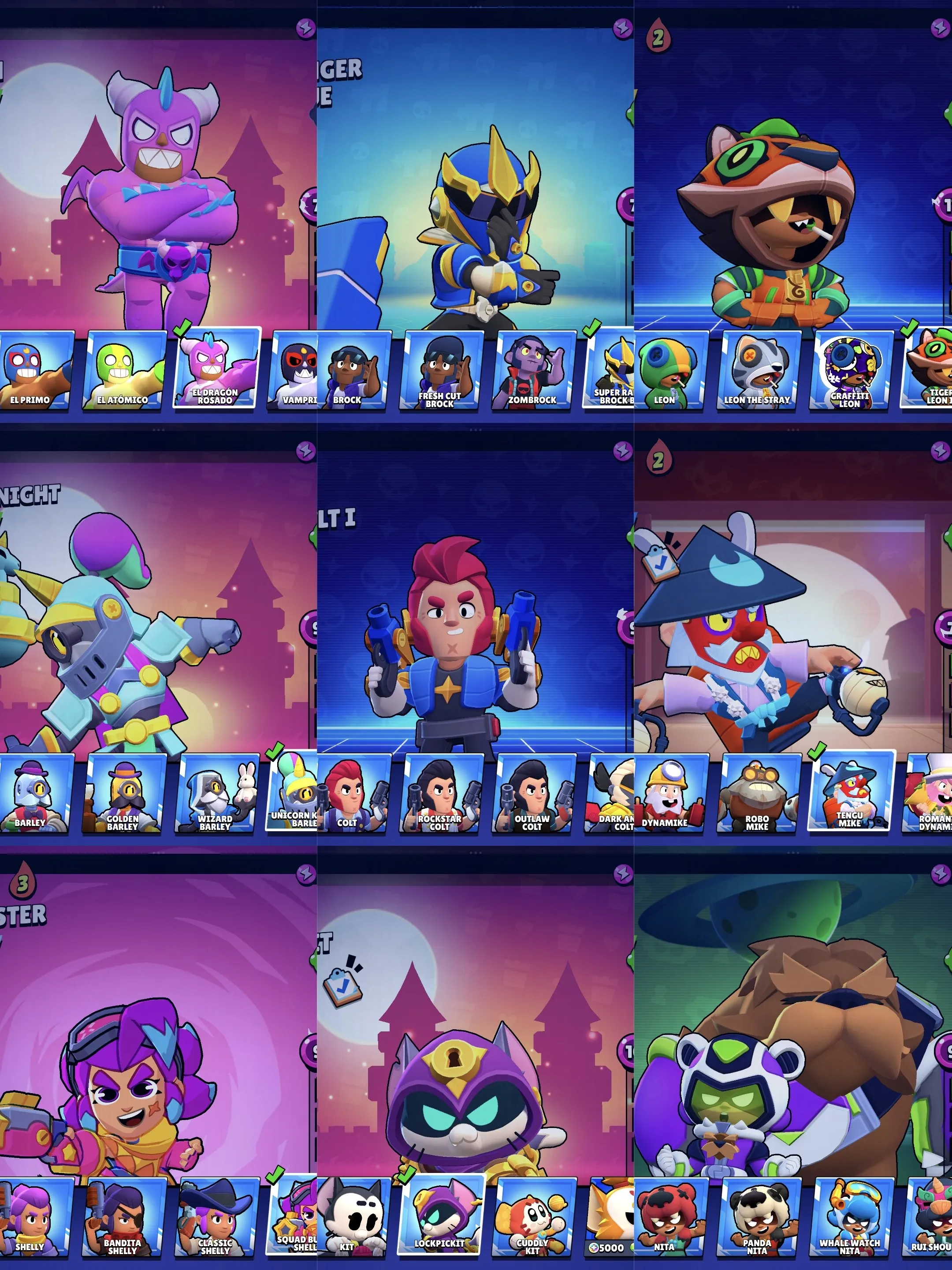 BS1765 //16k Trophies 57 Brawlers 92 Skins 16 Hypercharge Angel Max Robo Mike Balloon Sally Scarecrow Gigi Radiant Mecha Leon Phoenix Crow