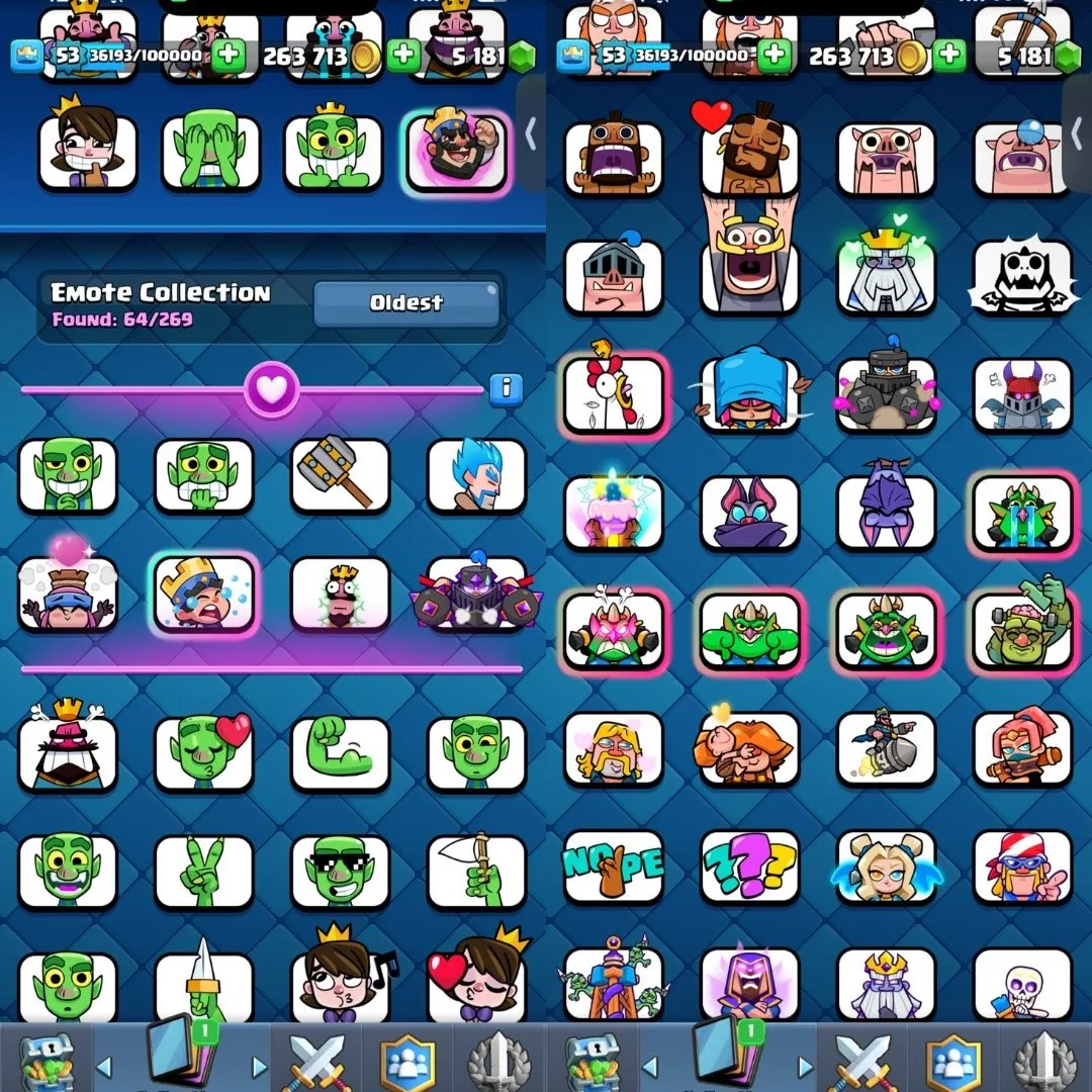 CR472 //9000 Trophies | Lv53 | MK9 AQ Bait Deck | 20 Shard Evo | 16 Evo | 5 Card Lv15 | 25 Card Lv14 | 64 Emotes | 9 Skin Tower | 3 Book of Book | 20 Wild Champion | 5181 Gems | 263,713 Gold