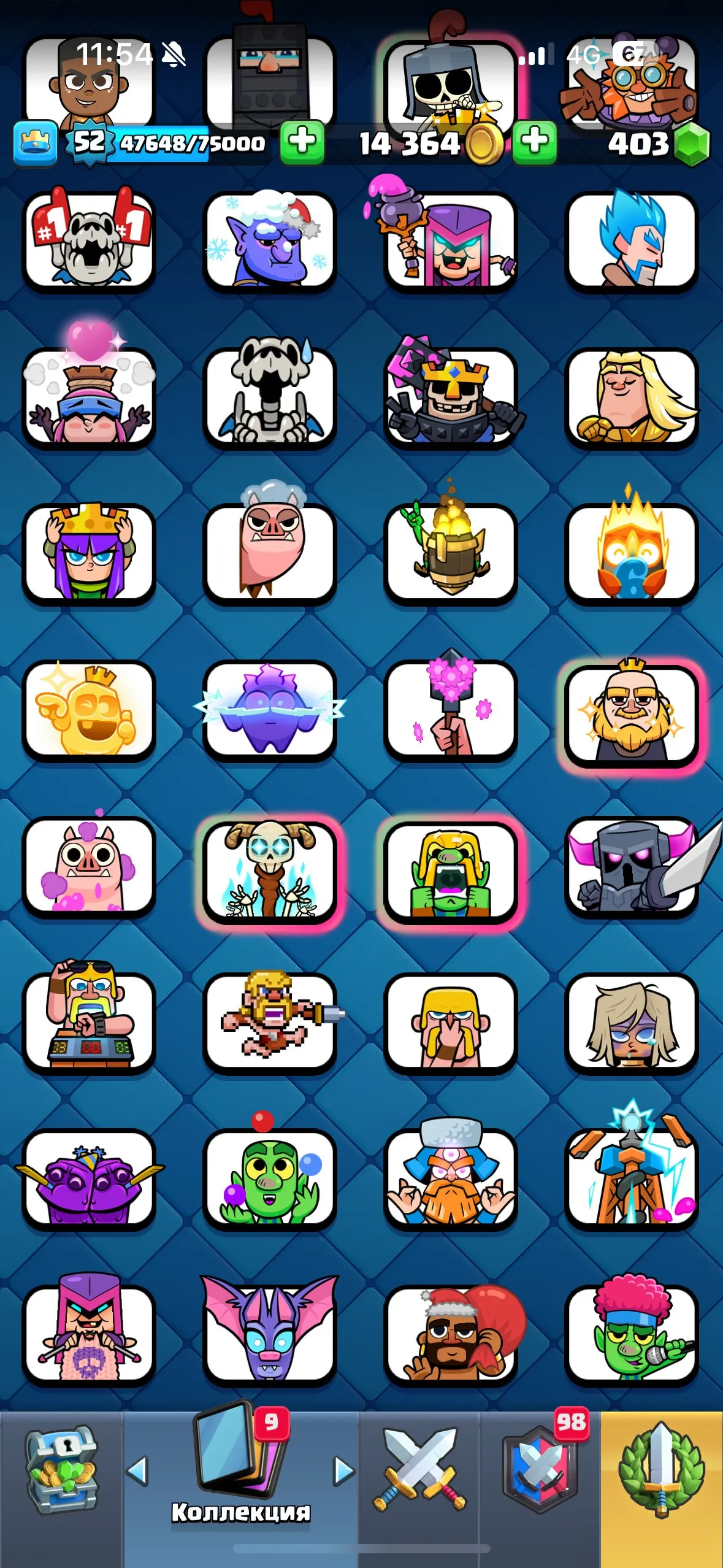 CR486 //Top Account 8,100 Cups, 3 Cards Level 15, 28 Cards Level 14, 9 Evolutions, 99 Emotes, Tower Skins Unlocked